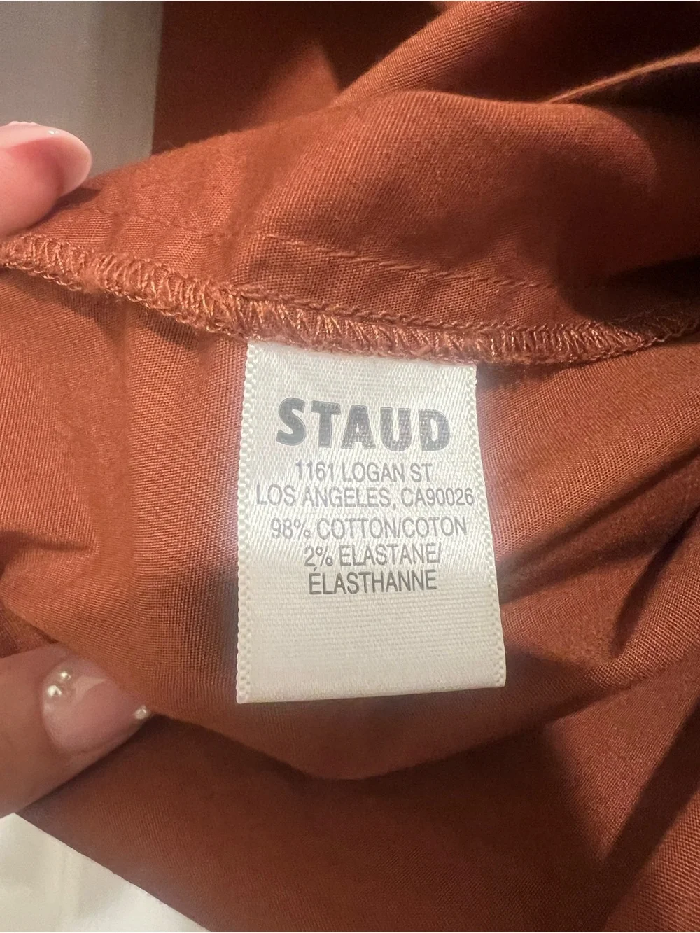 NWT STAUD New Dill Poplin Top in Spice